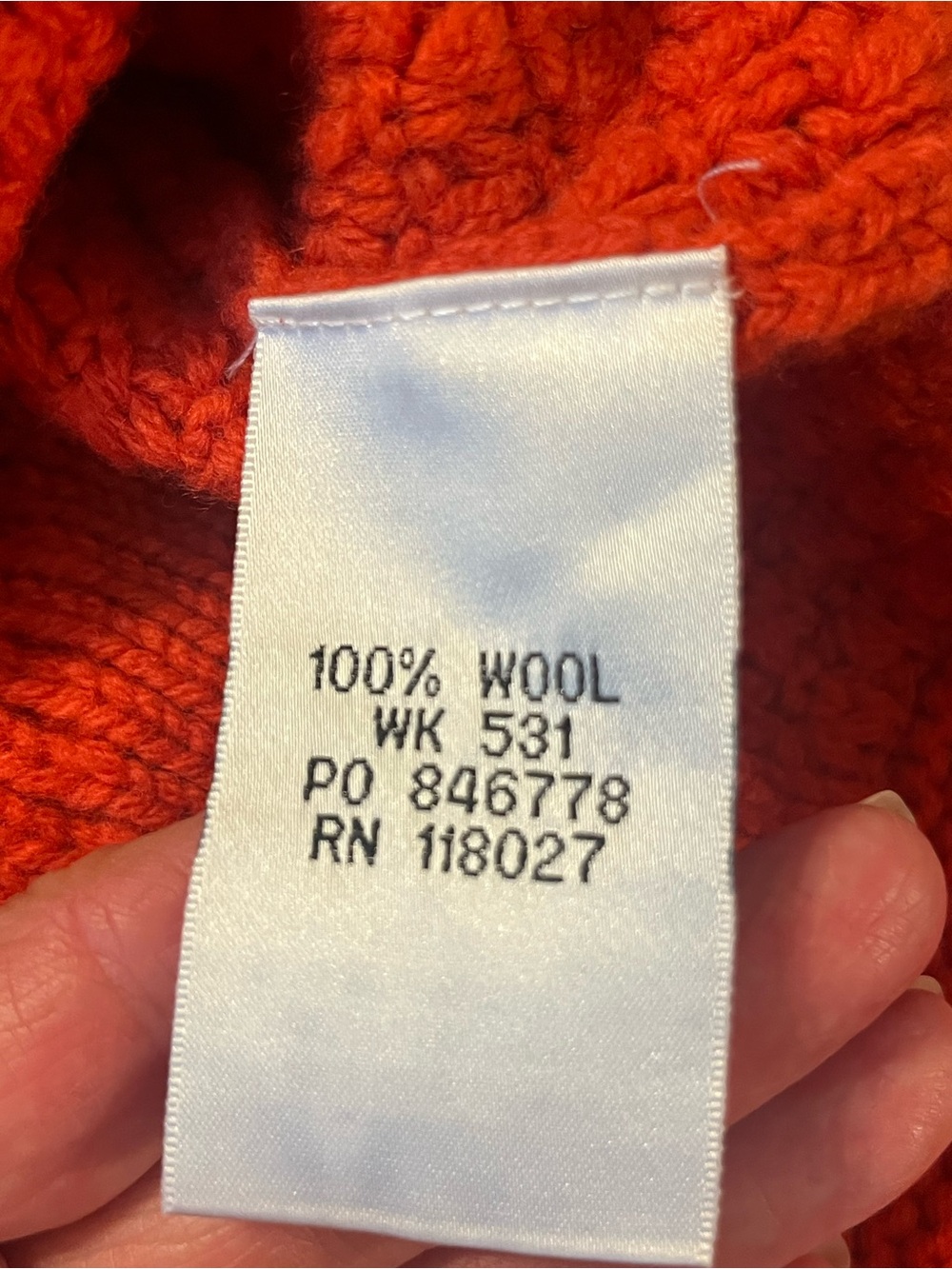 Boden 100% Wool Orange Cable Knit Pom Pom Cardigan - Size 10 - Picture 6 of 9